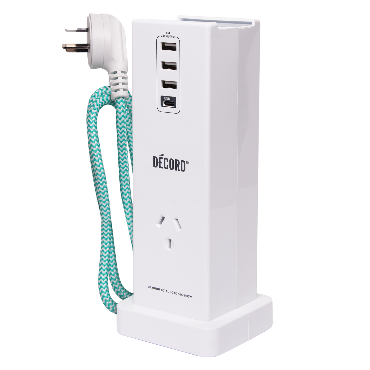 Décord USB Charging Tower Headphone Stand