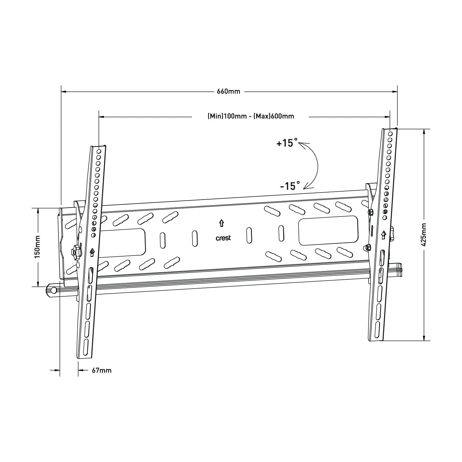 Tilt Motion TV Wall Mount - 37" - 90"