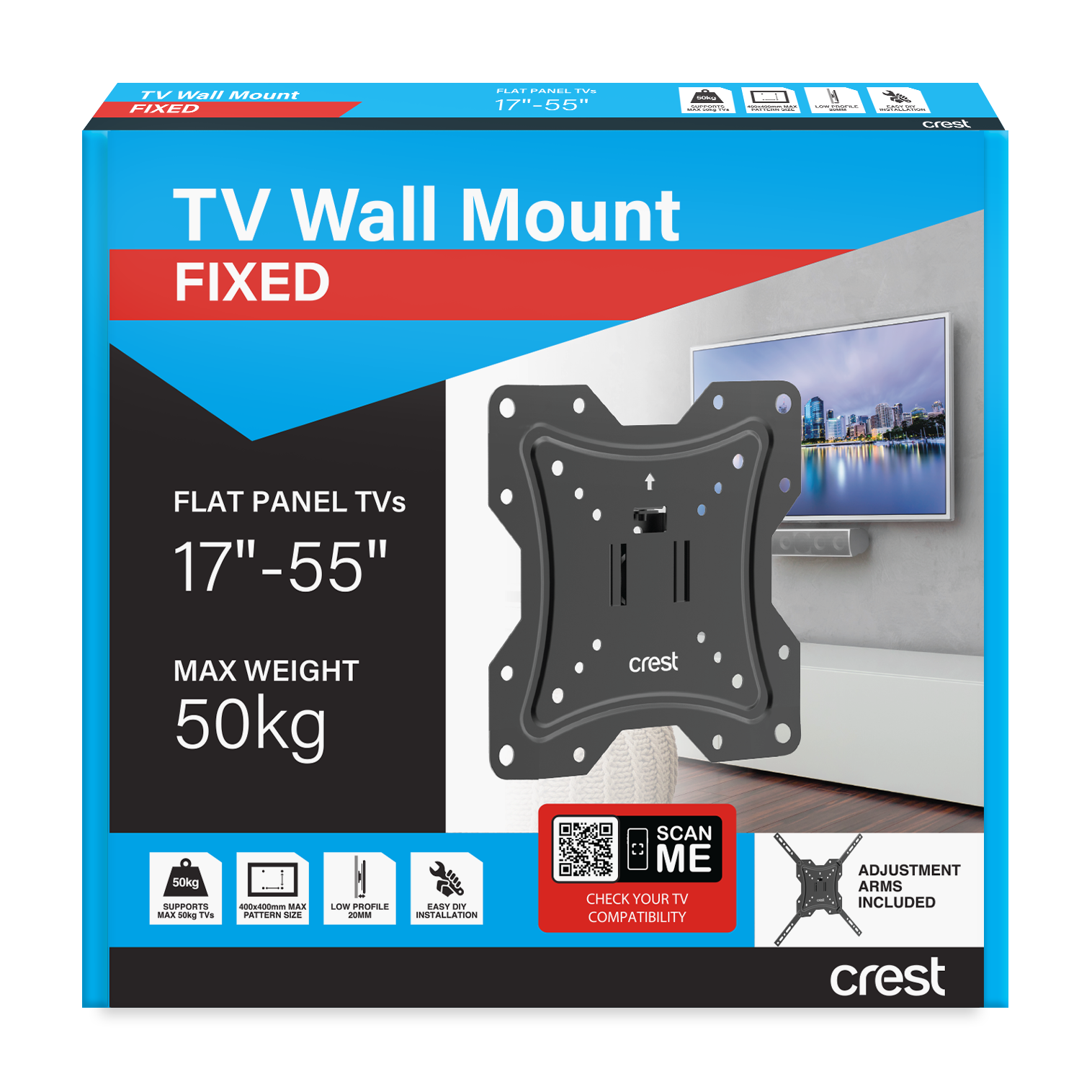 Fixed TV Wall Mount - 17" - 55"