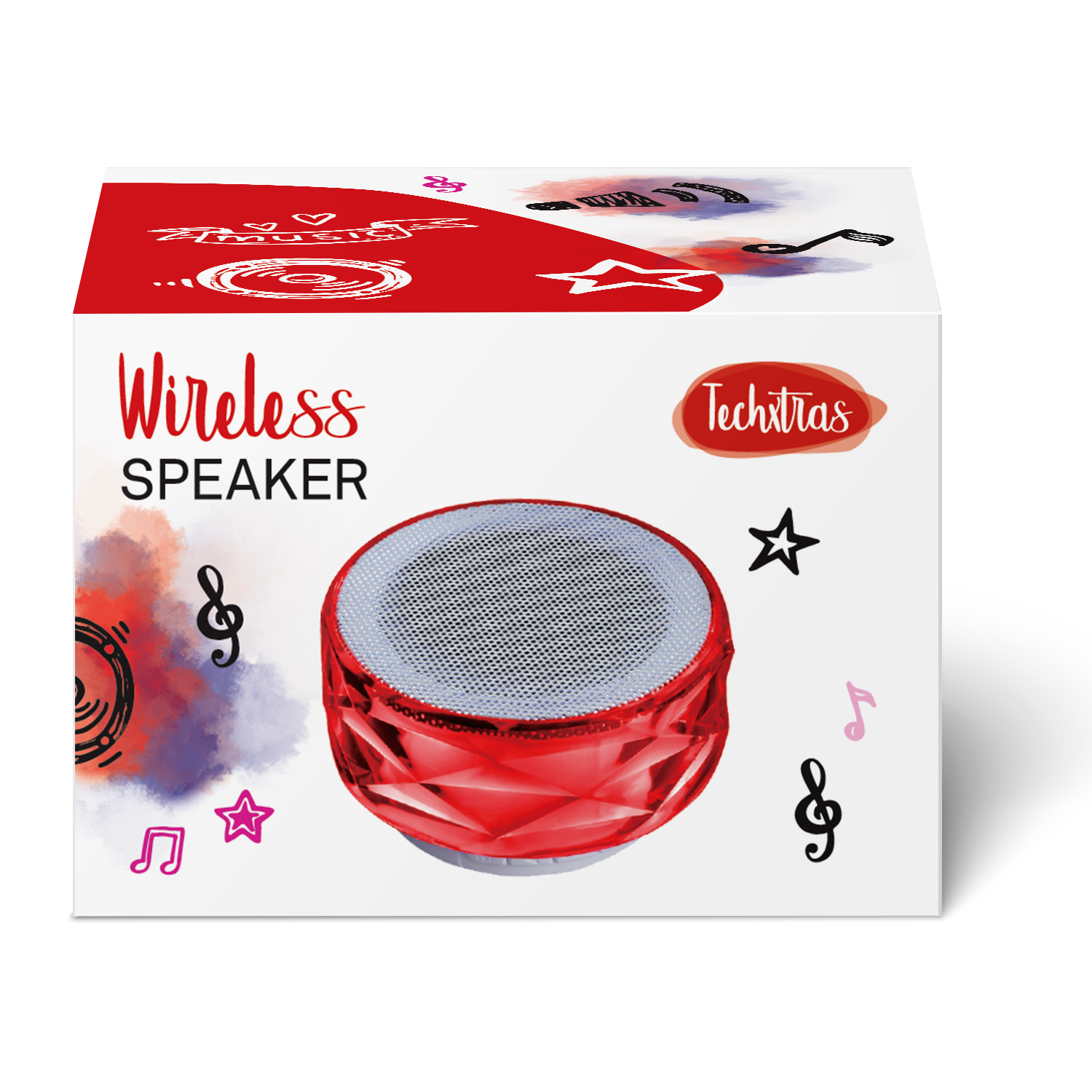 TechXtras Crystal Wireless Speaker - Red