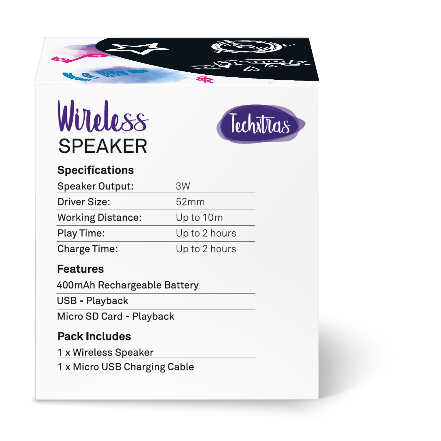 TechXtras Wireless Speaker - Black