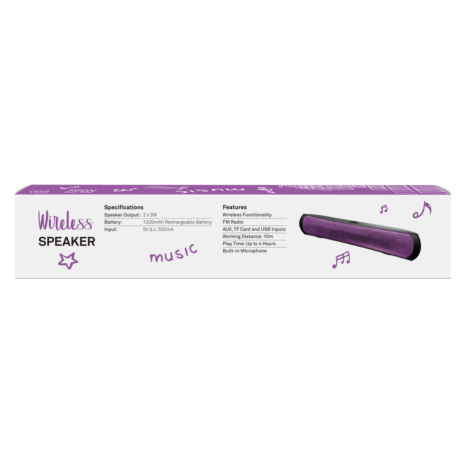 TechXtras Wireless Speaker with FM Radio - Purple