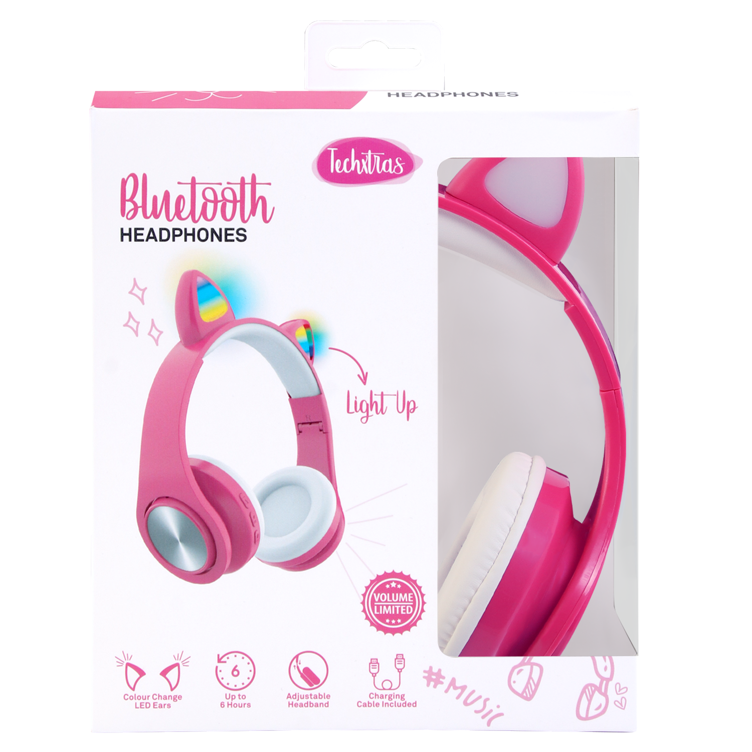 TechXtras Bluetooth Cat Ears Headphones - Pink