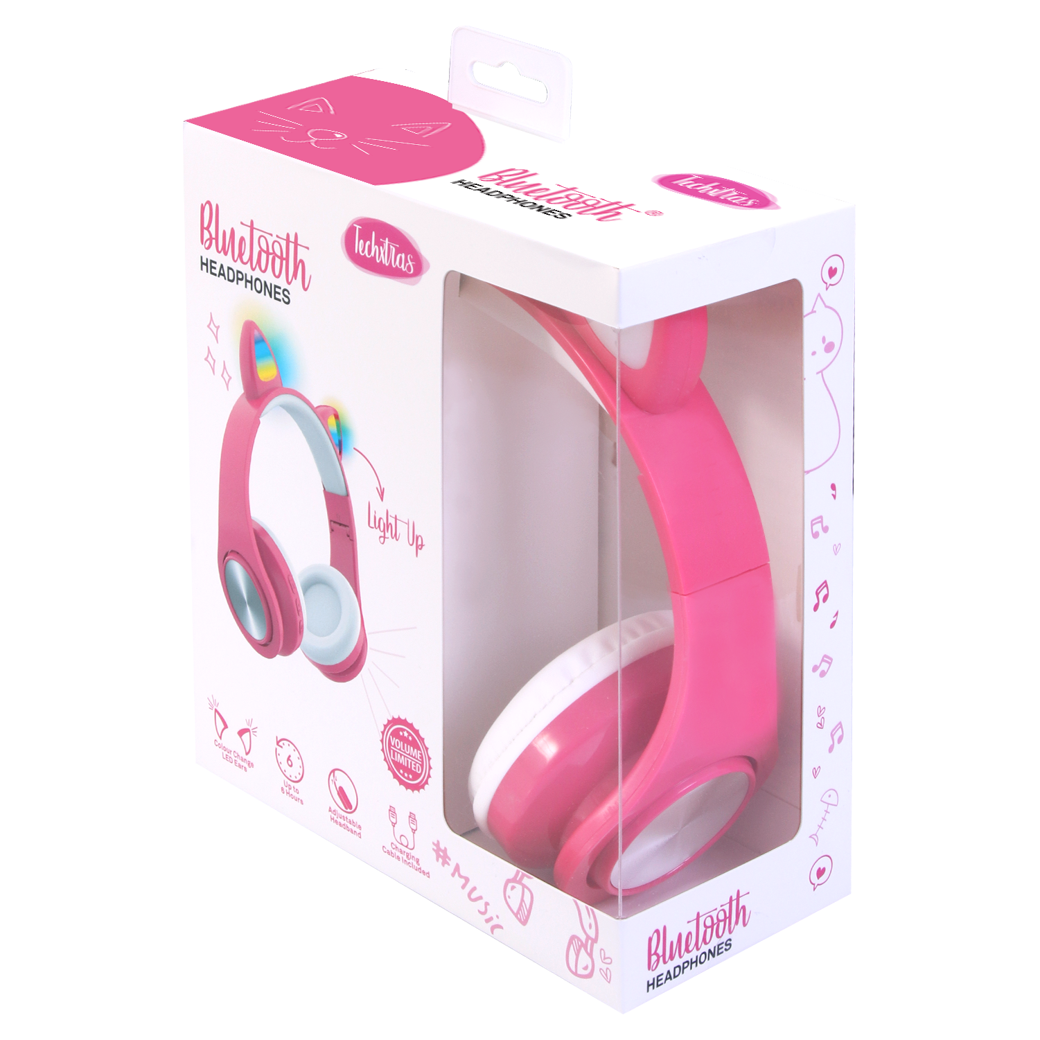 TechXtras Bluetooth Cat Ears Headphones - Pink