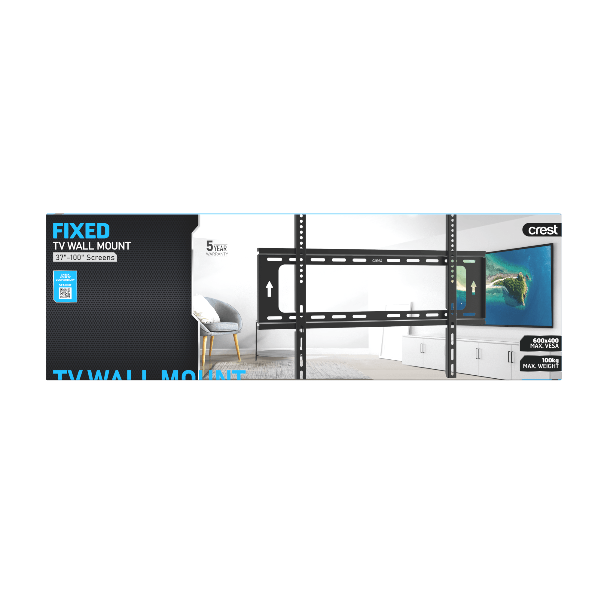 Crest Fixed TV Mount - 37" to 100"