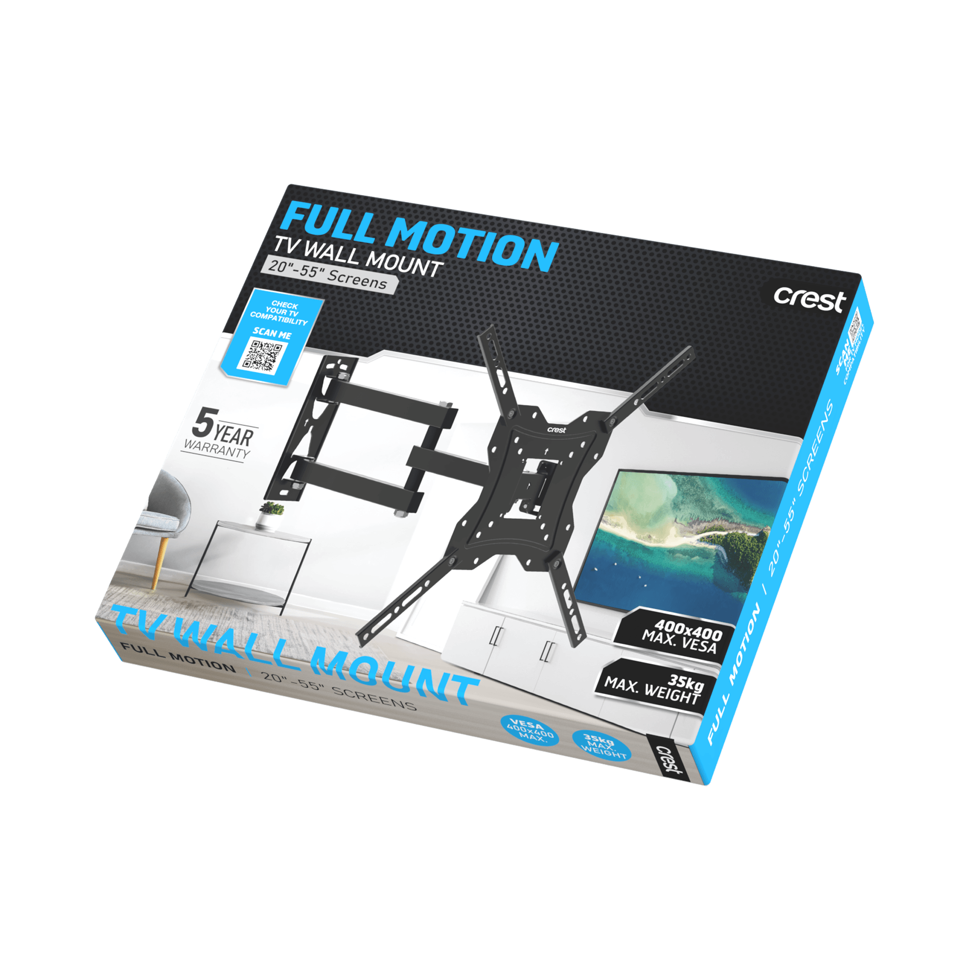Crest Full Motion TV Wall Mount - 20" to 55"