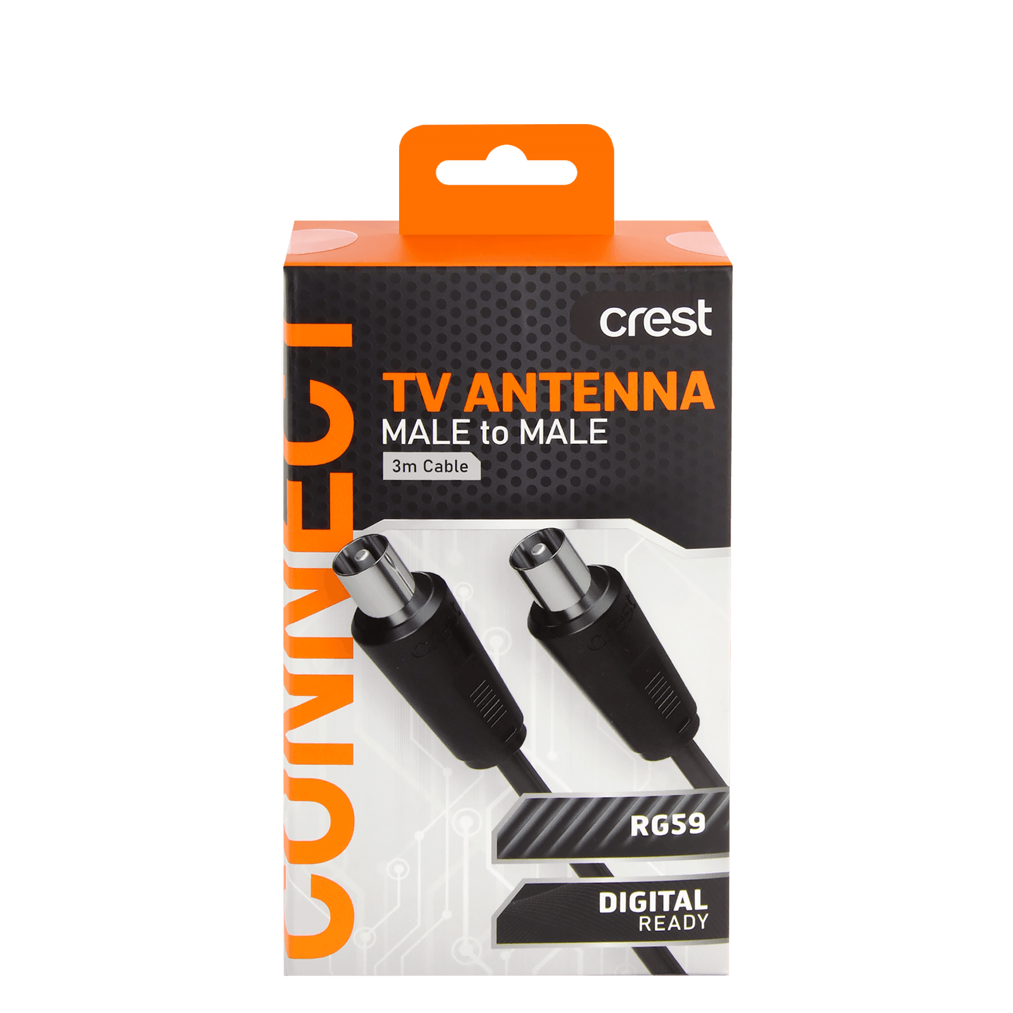 TV Antenna Cable Dual Shield Male To Male Connector 3M