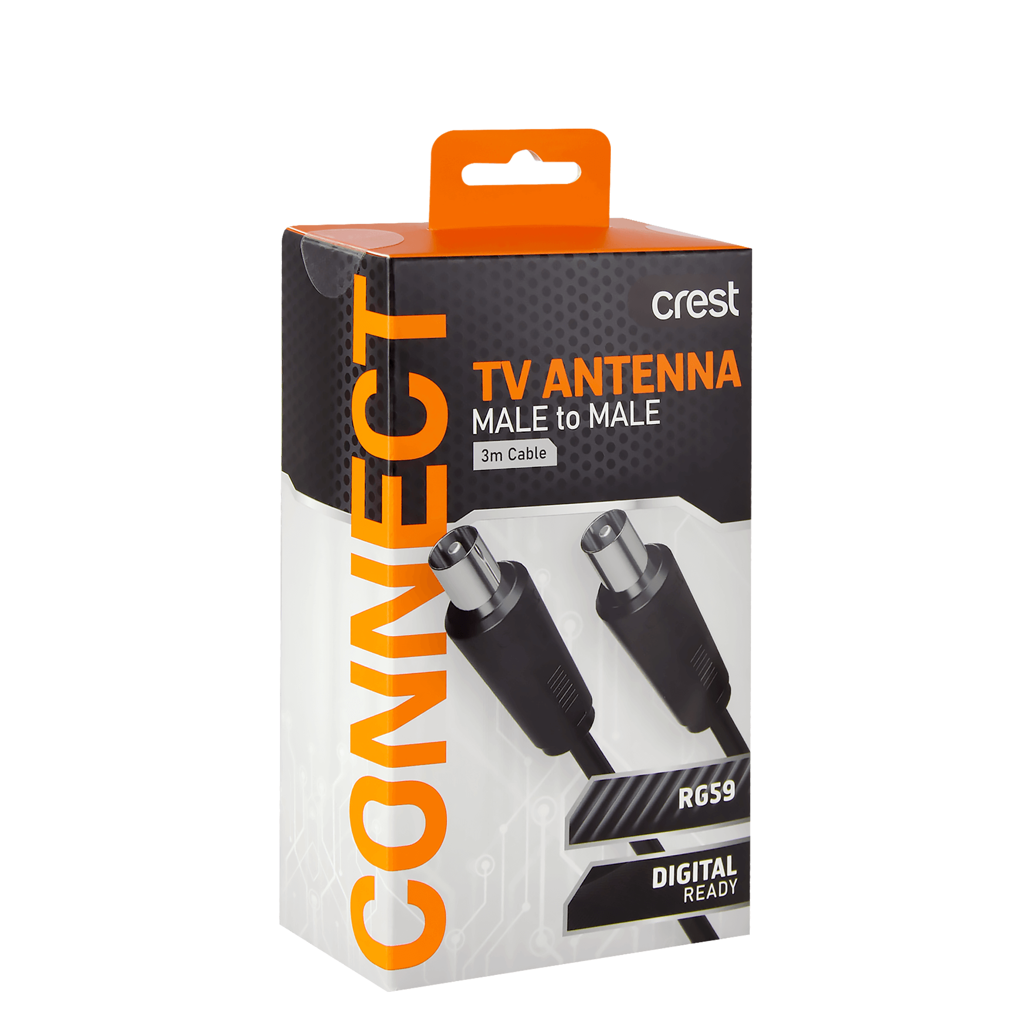 TV Antenna Cable Dual Shield Male To Male Connector 3M