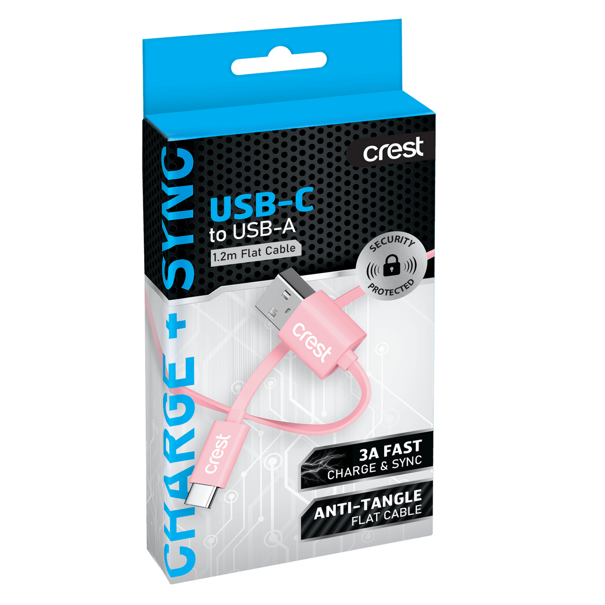 USB-C to USB-A Cable 1.2M - Pink