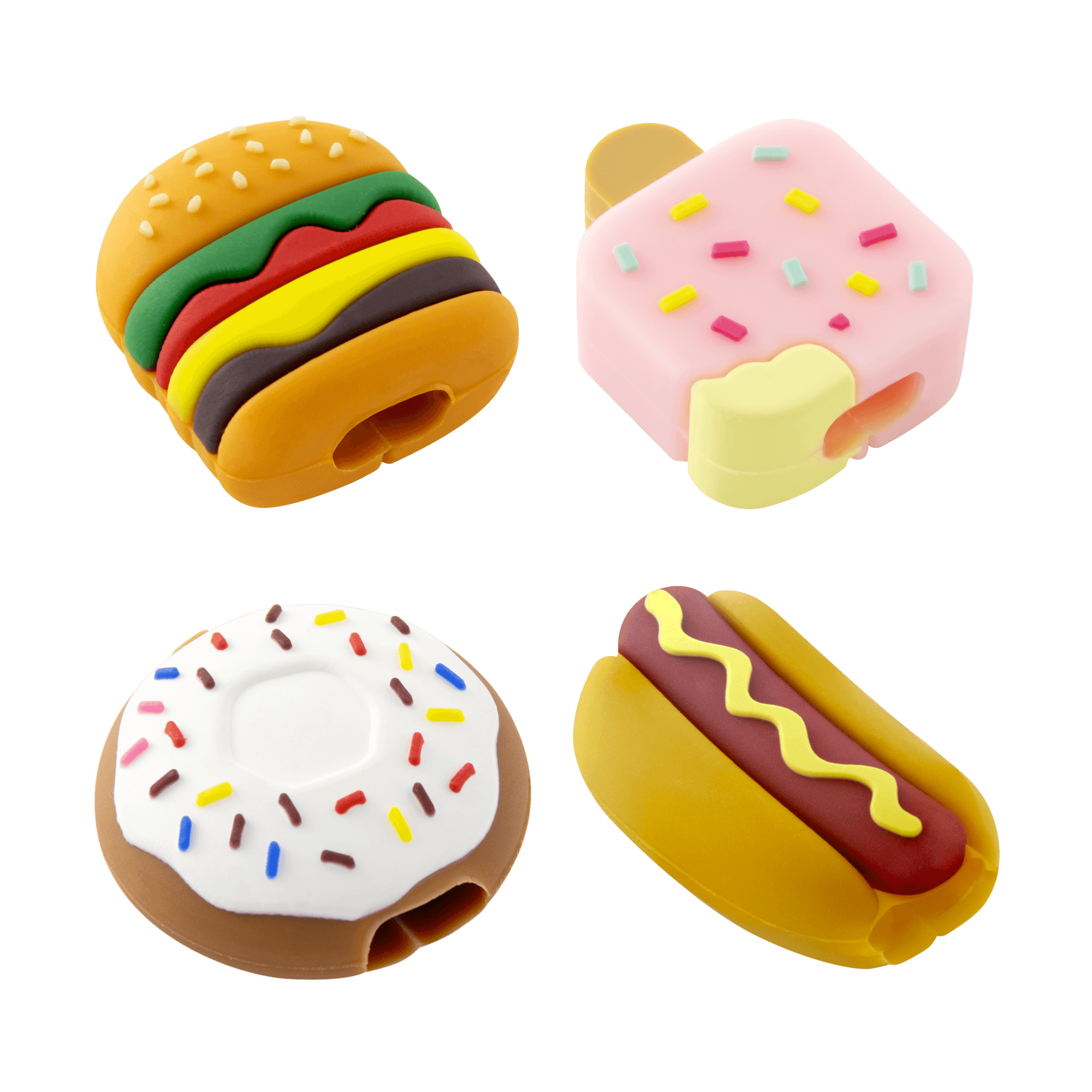 Cable Protectors Novelty Food - Assorted 4 Pack