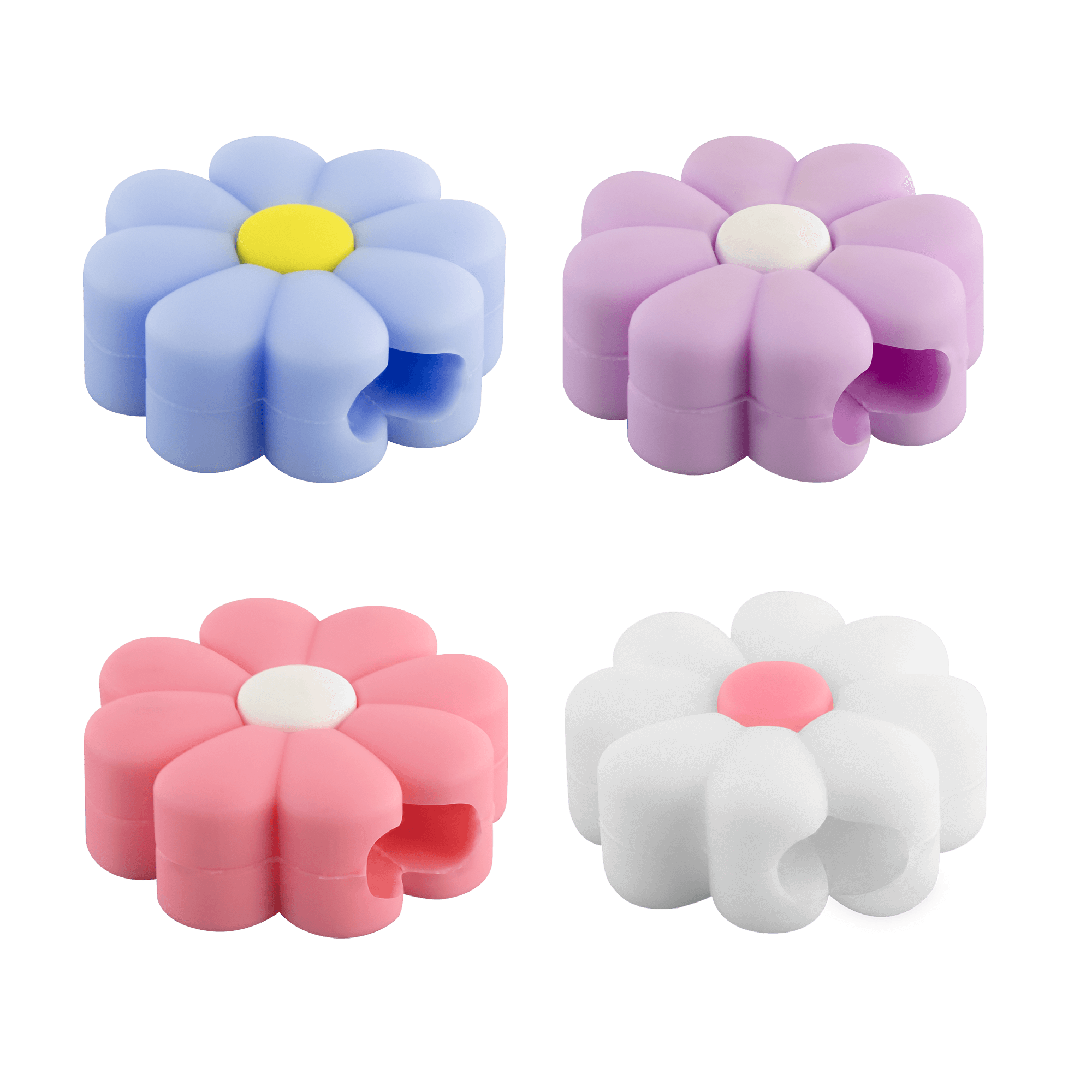 Cable Protectors Novelty Flowers - Assorted 4 Pack