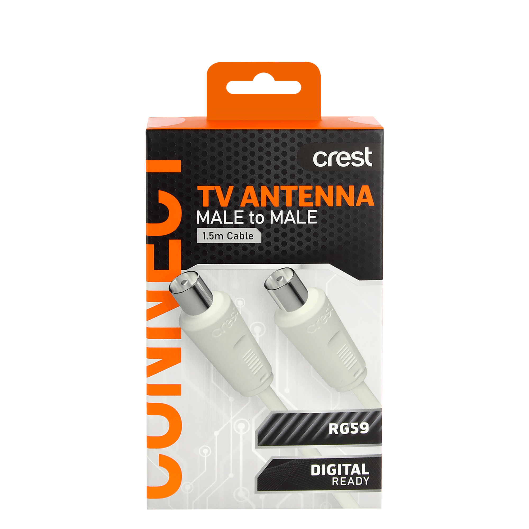 TV Antenna Cable Dual Shield Male To Male 1.5M White
