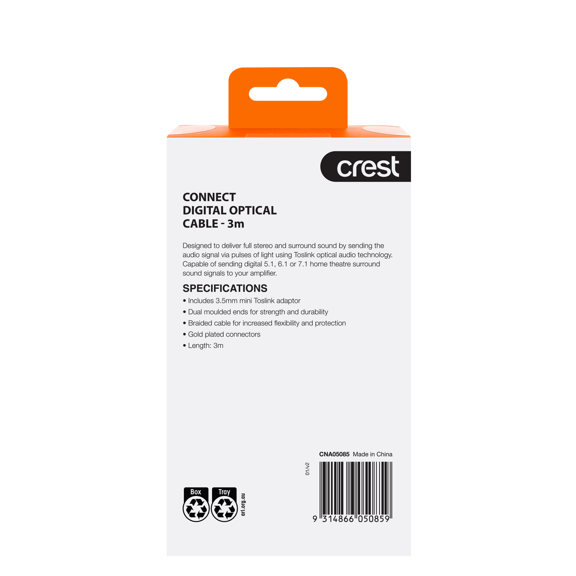 Digital Optical Toslink Cable 3M