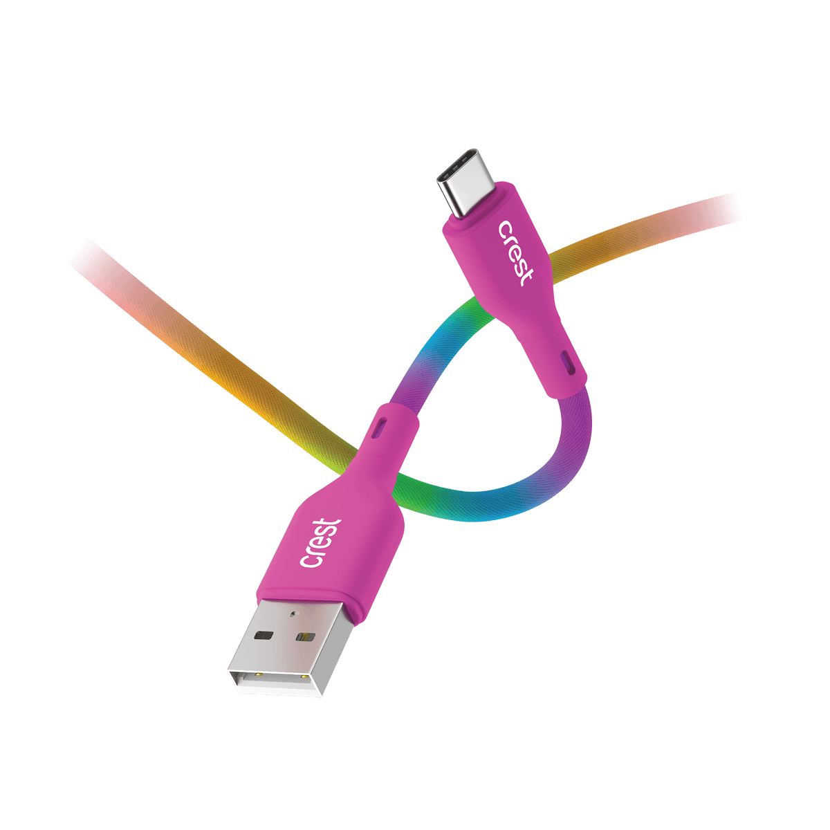 USB-C to USB-A Cable 1m - Rainbow