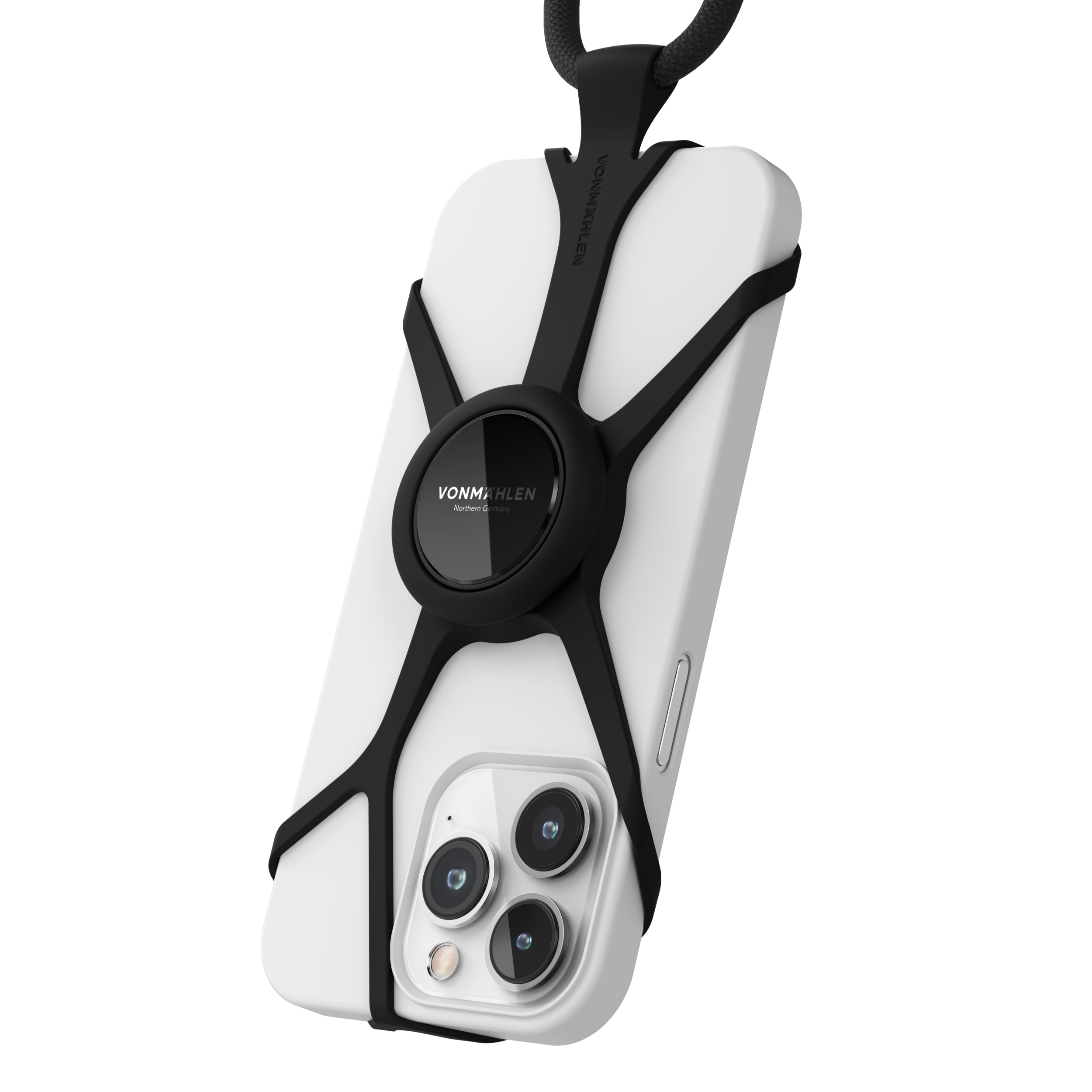 VONMÄHLEN Infinity Go - Collana Universale Per Cellulare, Compatibile Con Tutte Le Custodie Chiuse, Flessibile E Sicura, Lunghezza Regolabile Fino A 150 Cm, Cinturino Per Cellulare Da Appendere, Nero