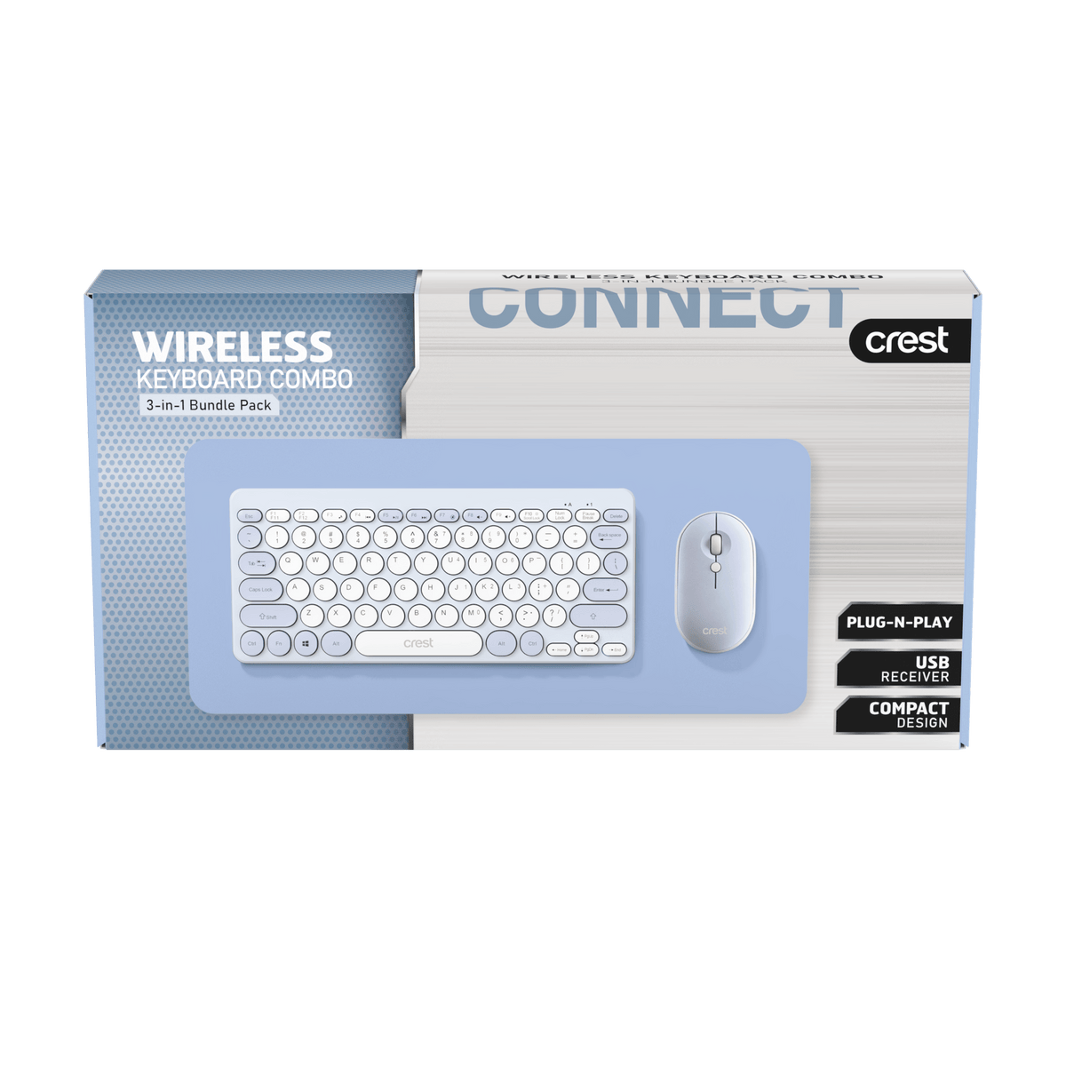 3 in 1 Wireless Keyboard Combo Blue