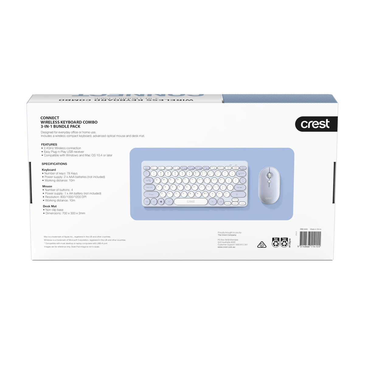 3 in 1 Wireless Keyboard Combo Blue