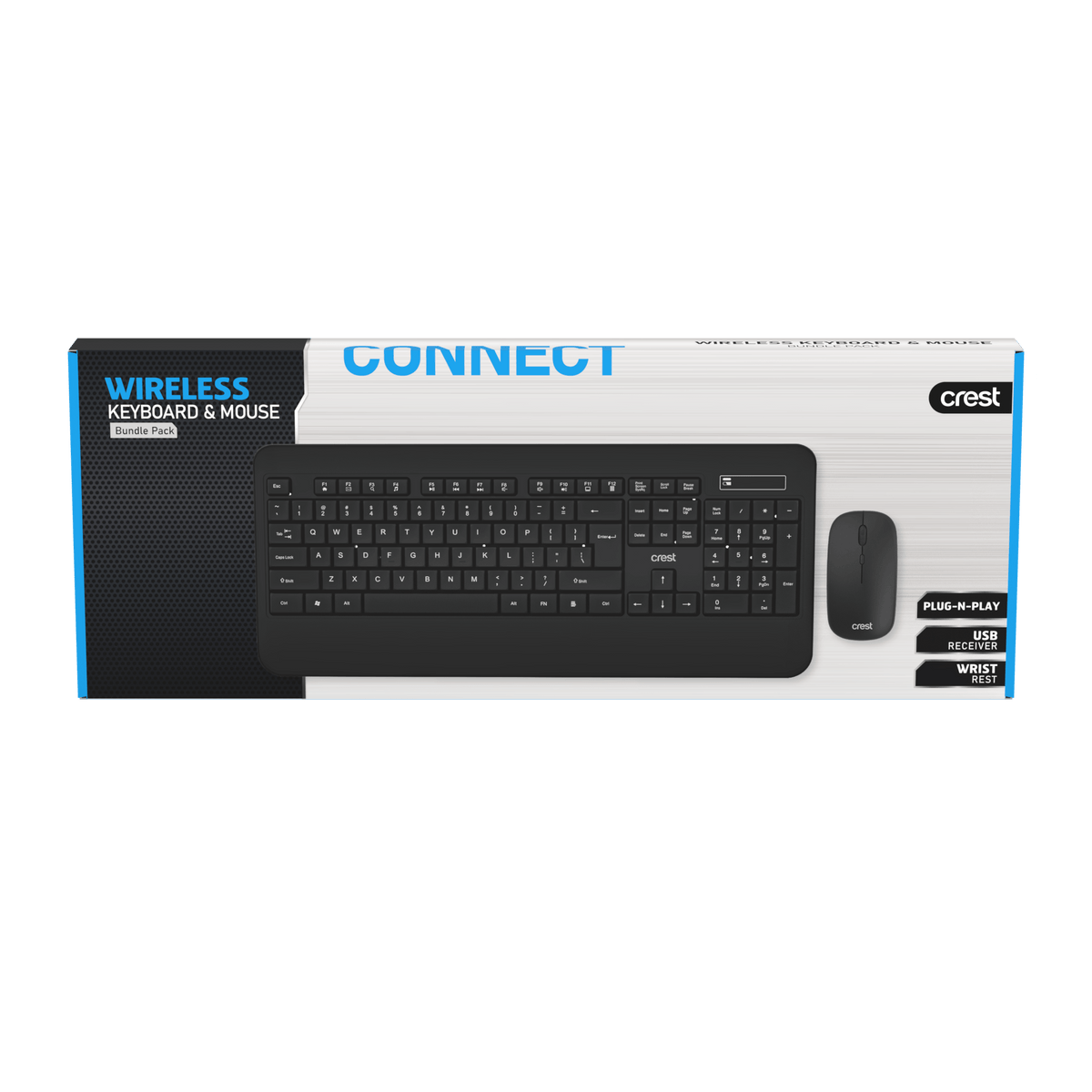 Wireless Keyboard and Mouse Combo Black