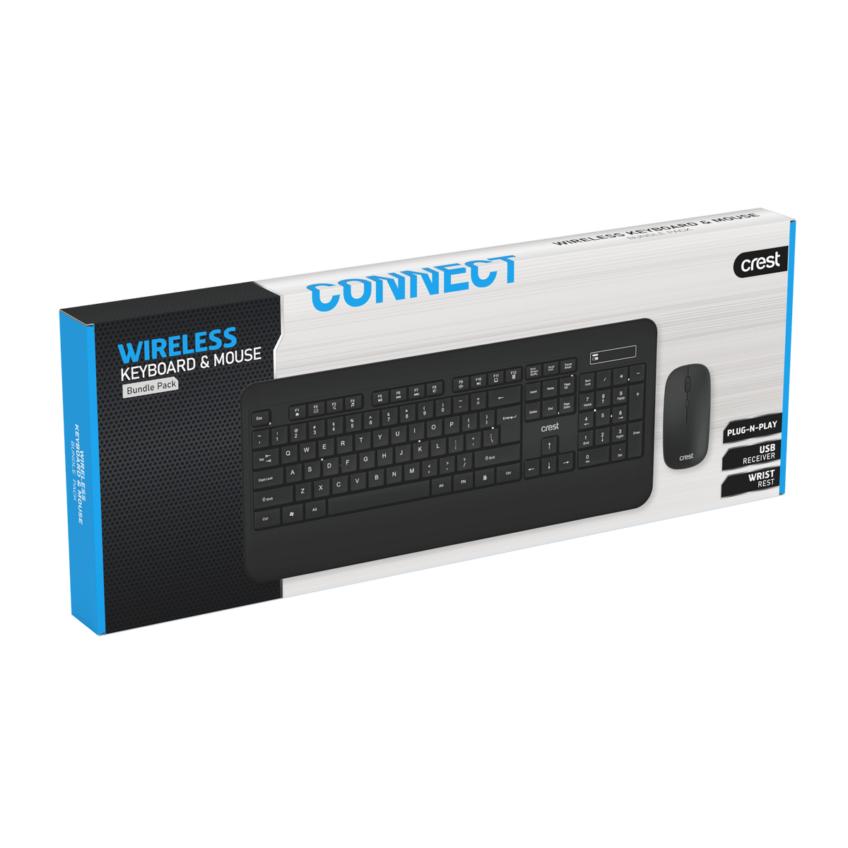 Wireless Keyboard and Mouse Combo Black
