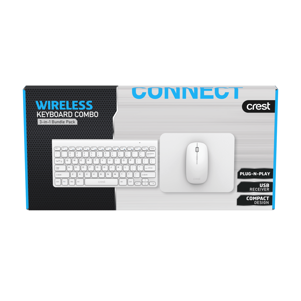 3 in 1 Wireless Keyboard Combo White