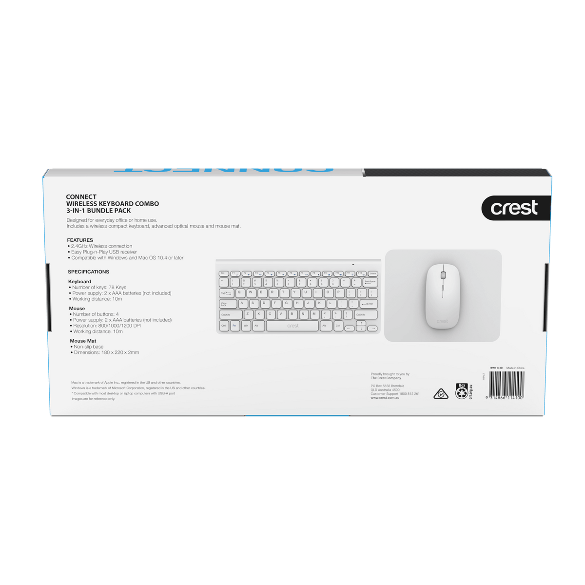 3 in 1 Wireless Keyboard Combo White