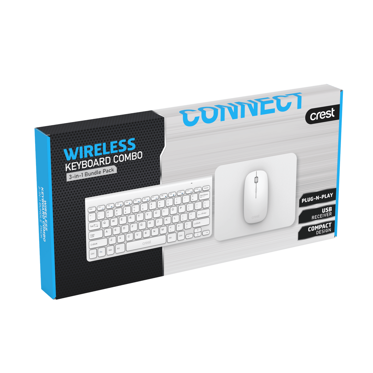 3 in 1 Wireless Keyboard Combo White
