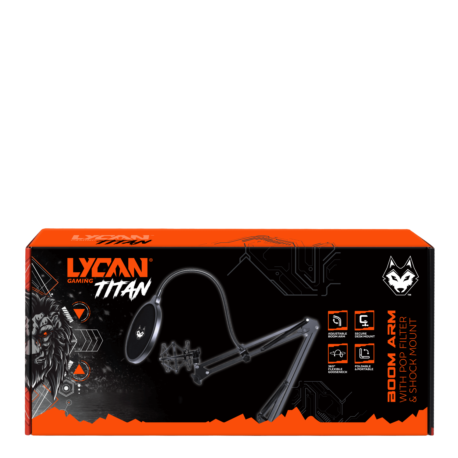 Titan Microphone Boom Arm with Pop Filter and Shock Mount