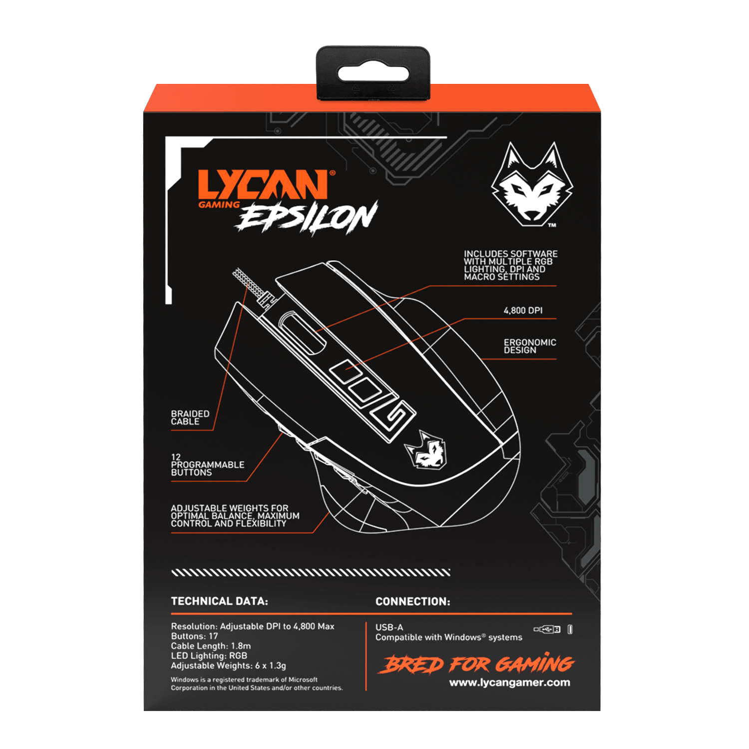 Epsilon Wired MMO Gaming Mouse with RGB