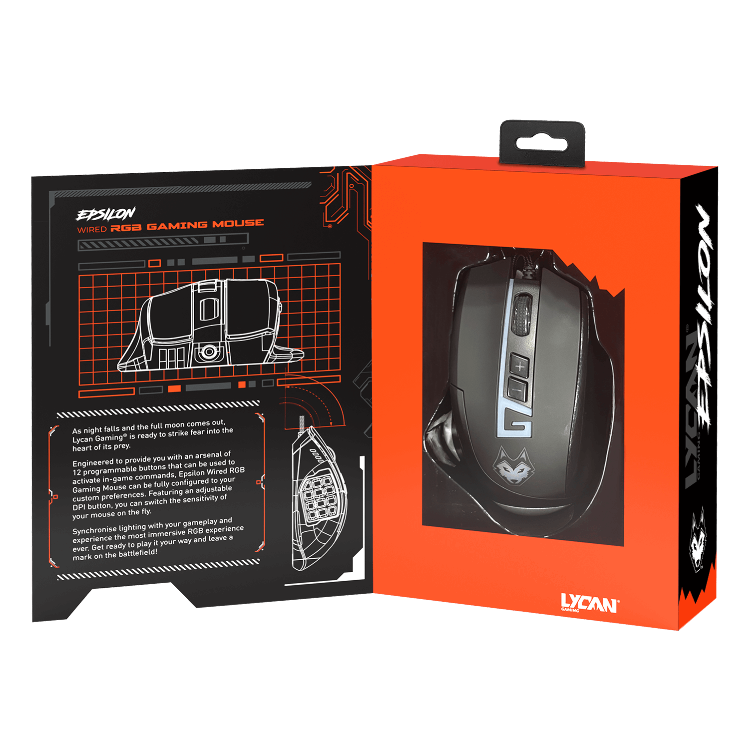 Epsilon Wired MMO Gaming Mouse with RGB