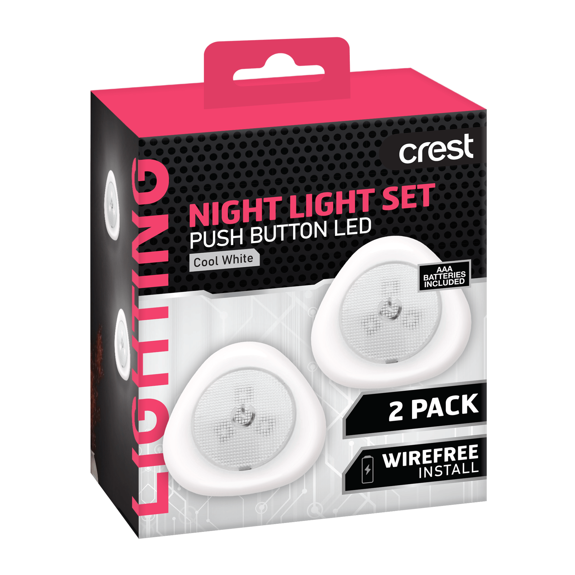Push LED Night Light - 2 Pack