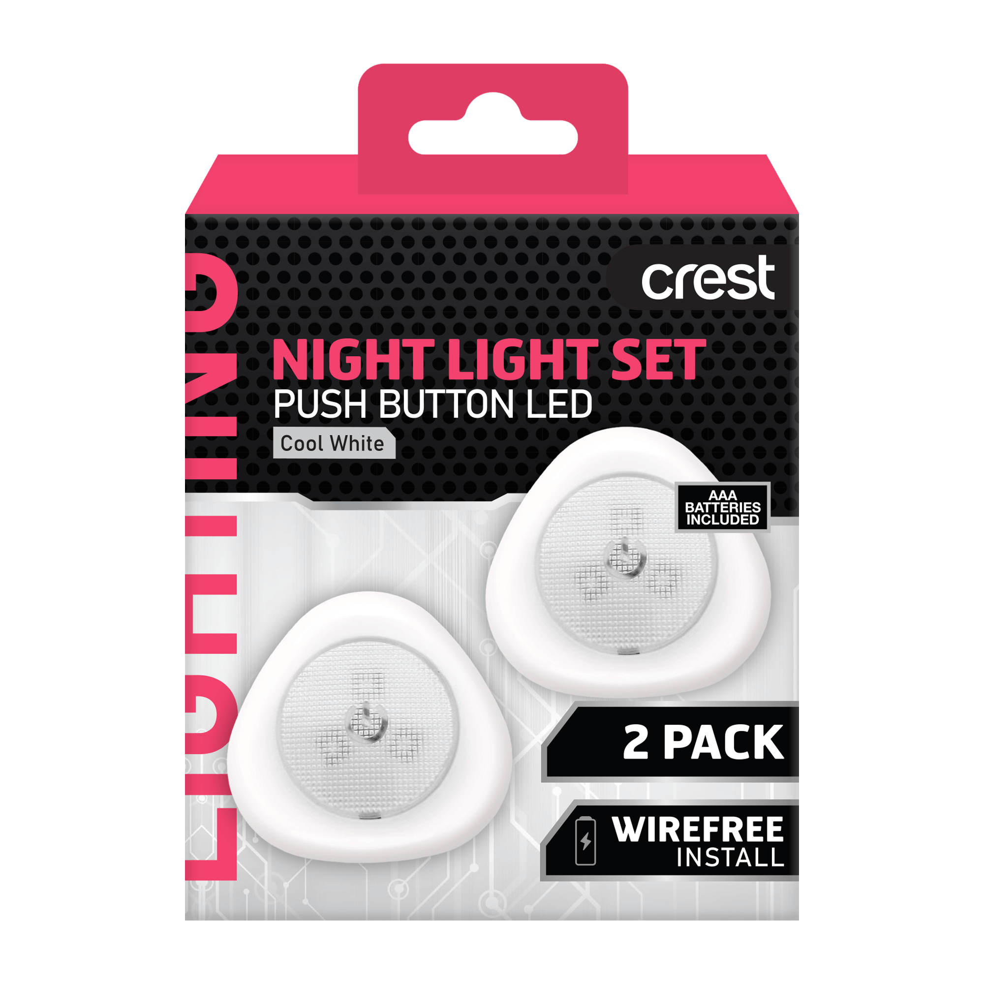 Push LED Night Light - 2 Pack