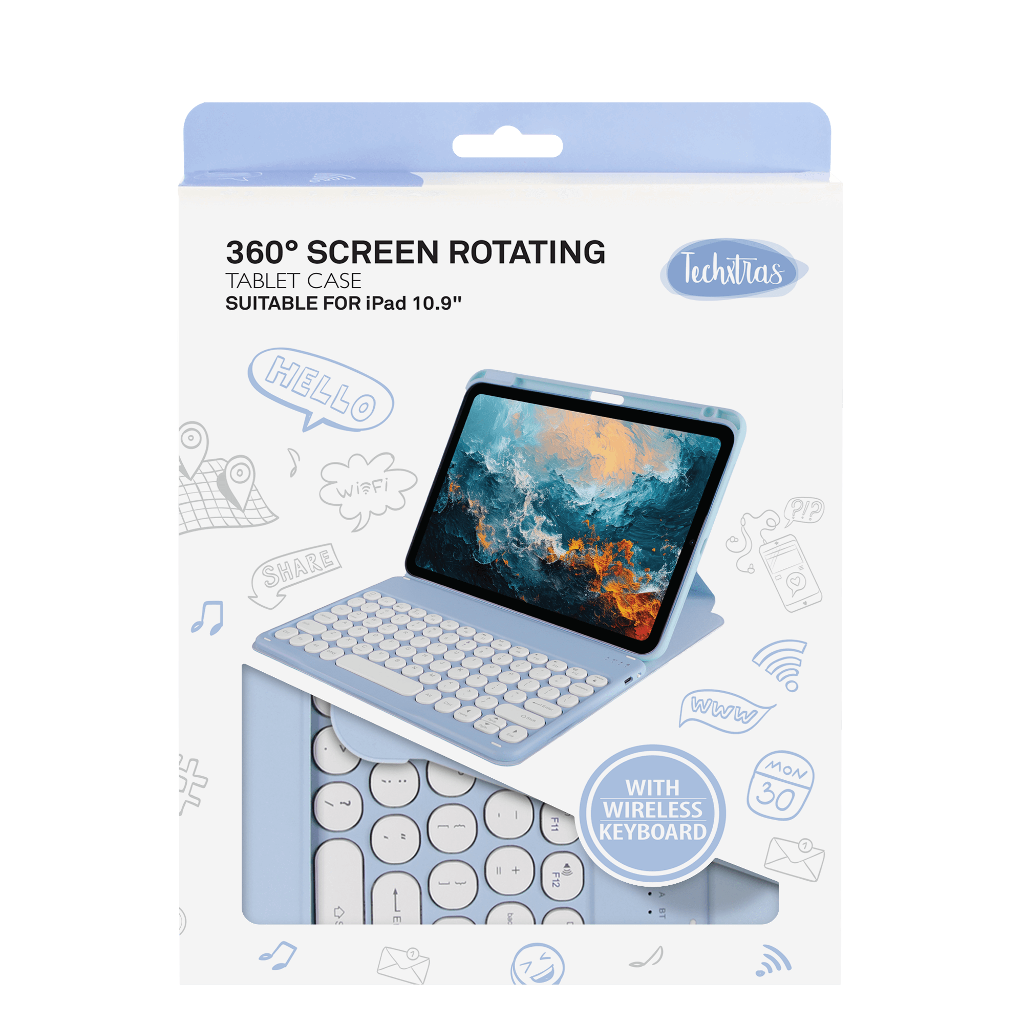 TechXtras 360° Screen Rotating Tablet Case iPad 10.9'' - Blue