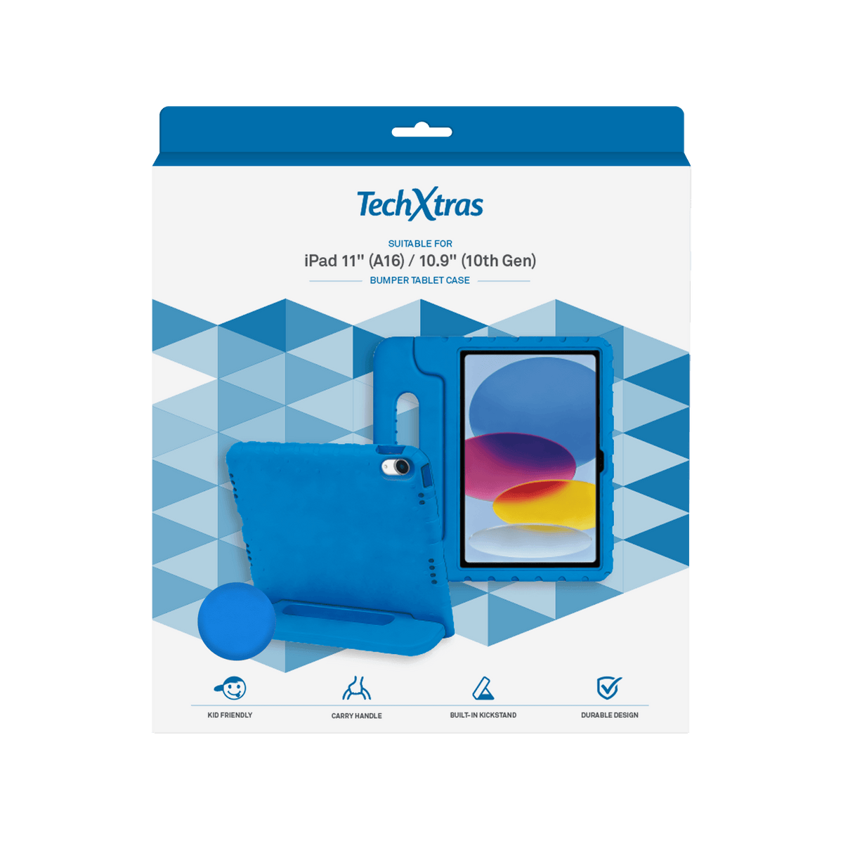 TechXtras Portable Bumper Tablet Case iPad 11" A16/10.9" 10th Gen - Blue