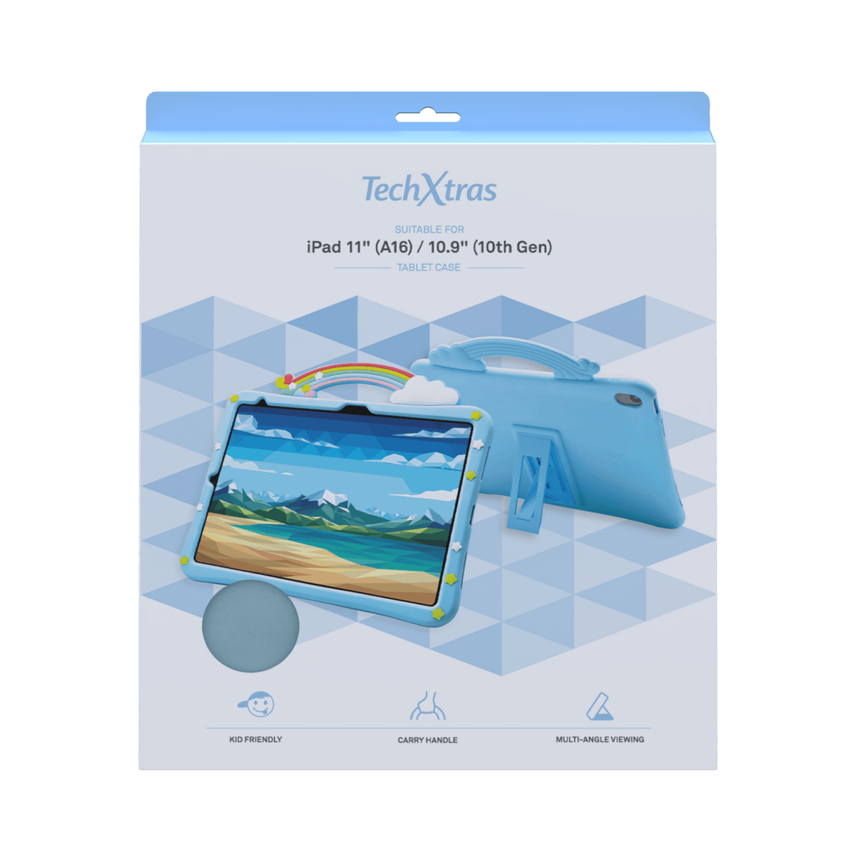 TechXtras Tablet Case iPad 11" A16/10.9" 10th Gen - Rainbow with Handle & Kickstand