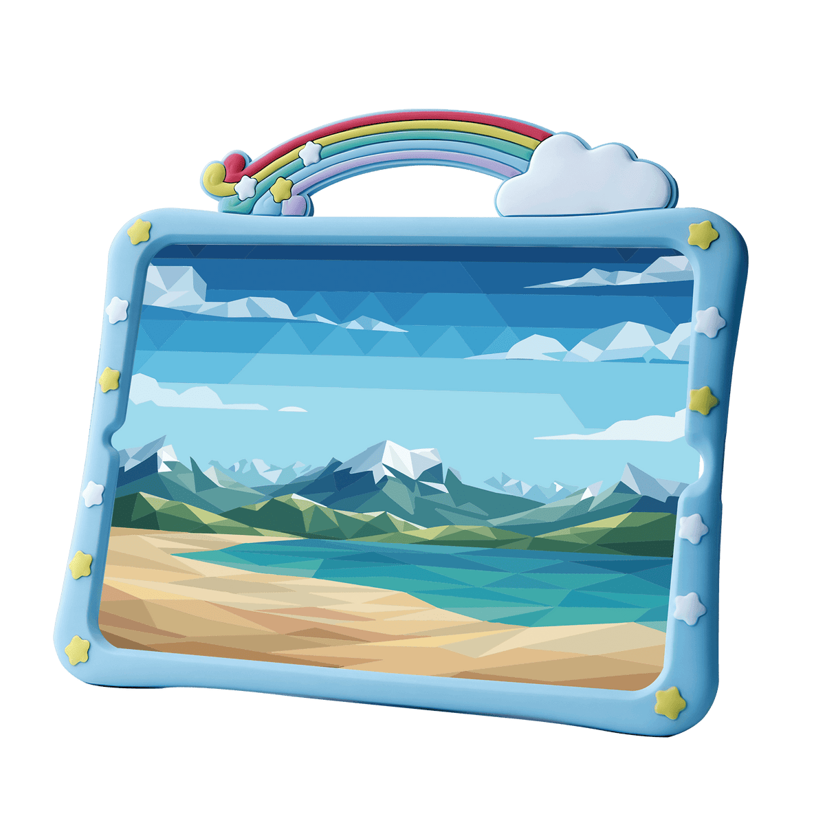 TechXtras Tablet Case iPad 11" A16/10.9" 10th Gen - Rainbow with Handle & Kickstand
