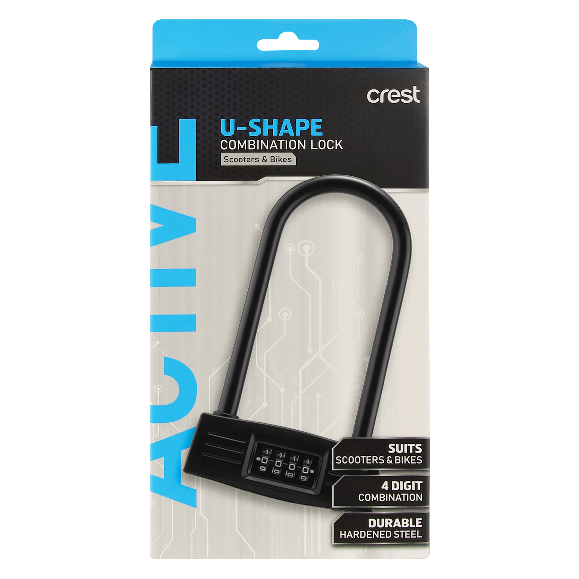 U-Shape Combination Lock for Scooters & Bikes