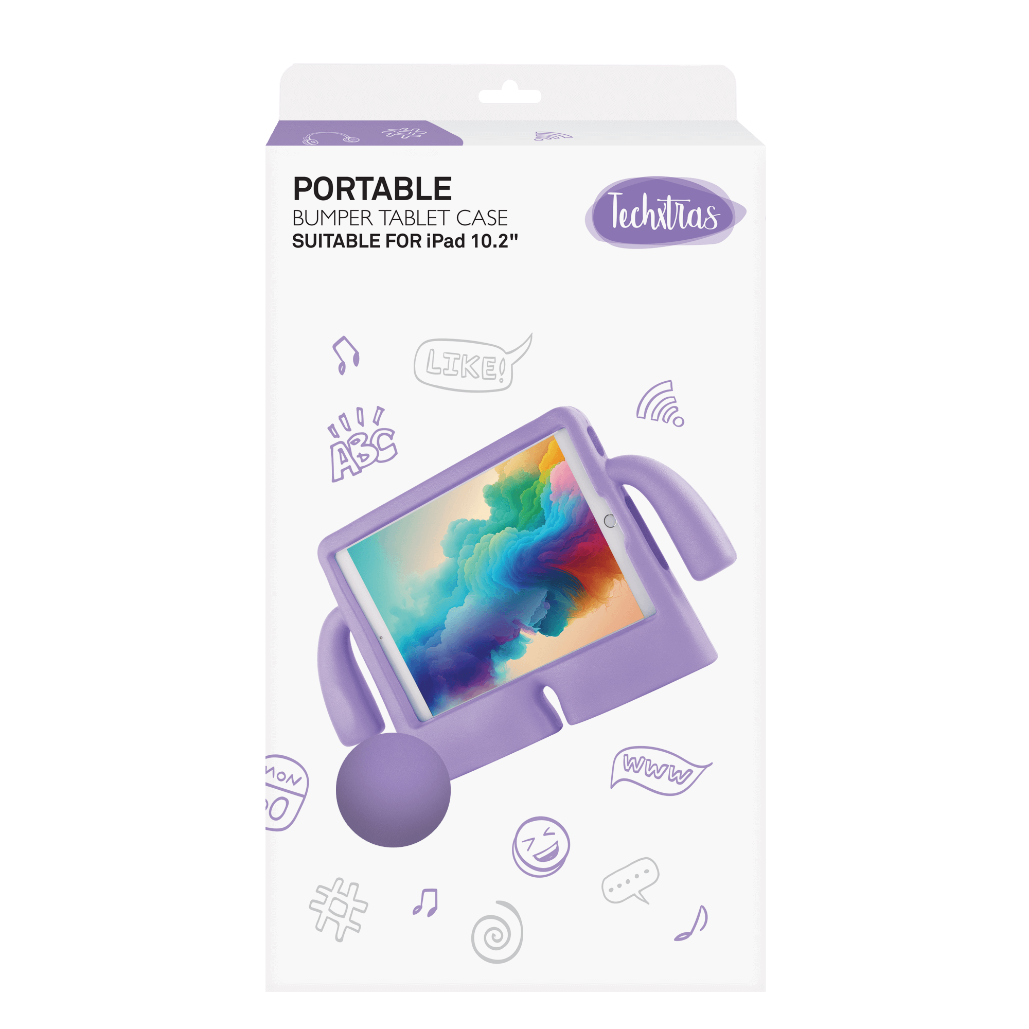 TechXtras Portable Bumper Tablet Case iPad 10.2" - Lavender