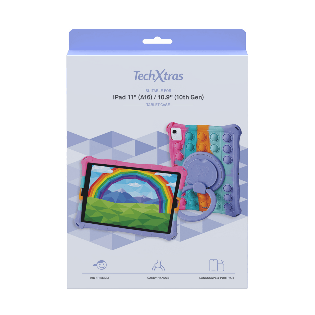 TechXtras Kids Tablet Case iPad 11" A16/10.9" 10th Gen - Bubble with Kickstand