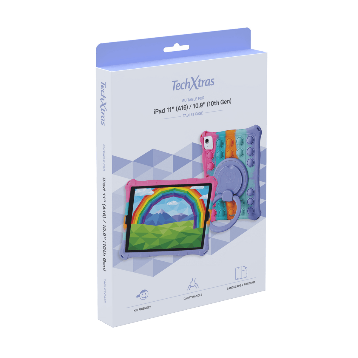 TechXtras Kids Tablet Case iPad 11" A16/10.9" 10th Gen - Bubble with Kickstand