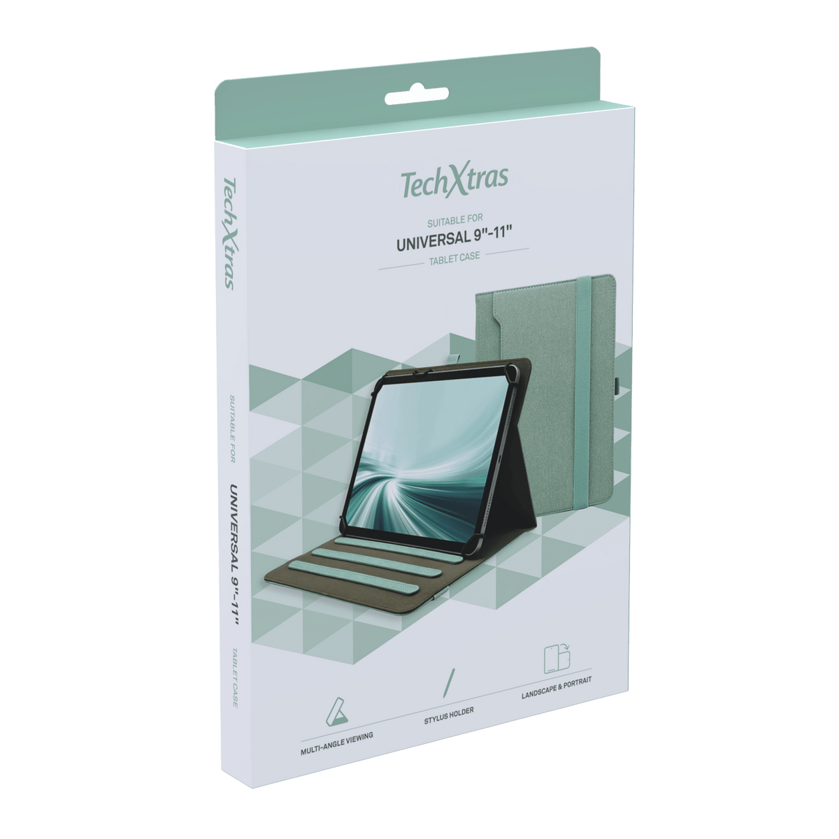 TechXtras Universal Tablet Case 9"-11" Fabric - Mint
