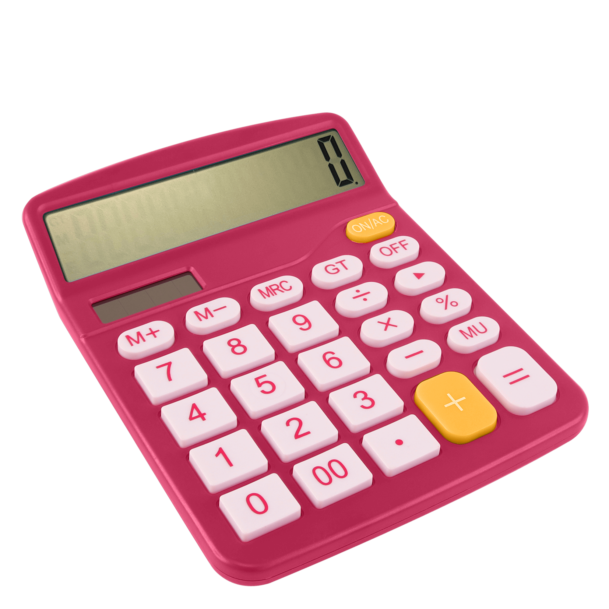 TechXtras Desktop Calculator Solar and Battery Powered Pink