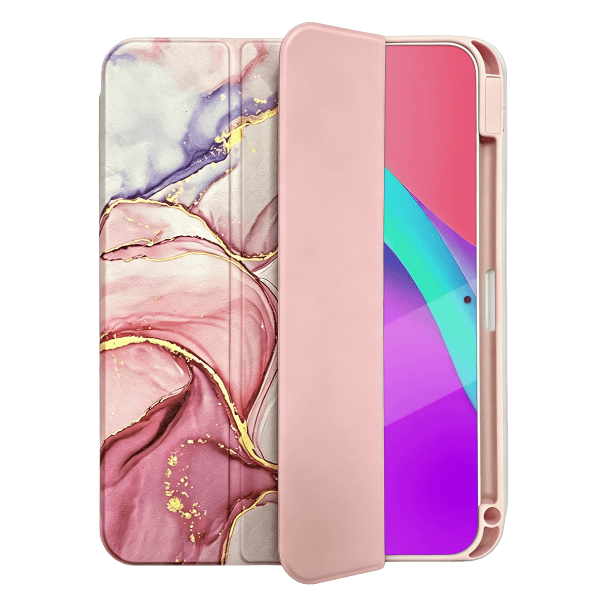TechXtras Tablet Case Folio iPad 11" A16/10.9" 10th Gen - Marble Pink