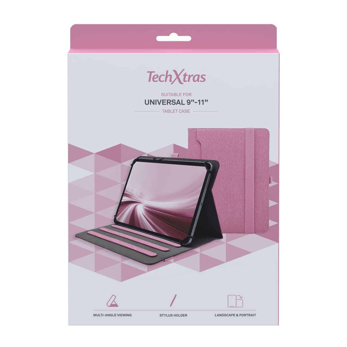TechXtras Universal Tablet Case 9"-11" Fabric - Pink