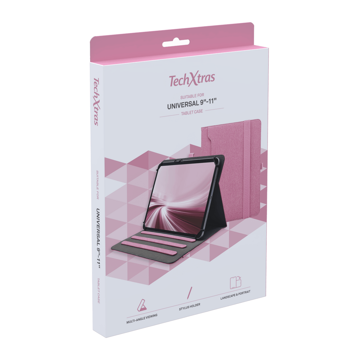 TechXtras Universal Tablet Case 9"-11" Fabric - Pink