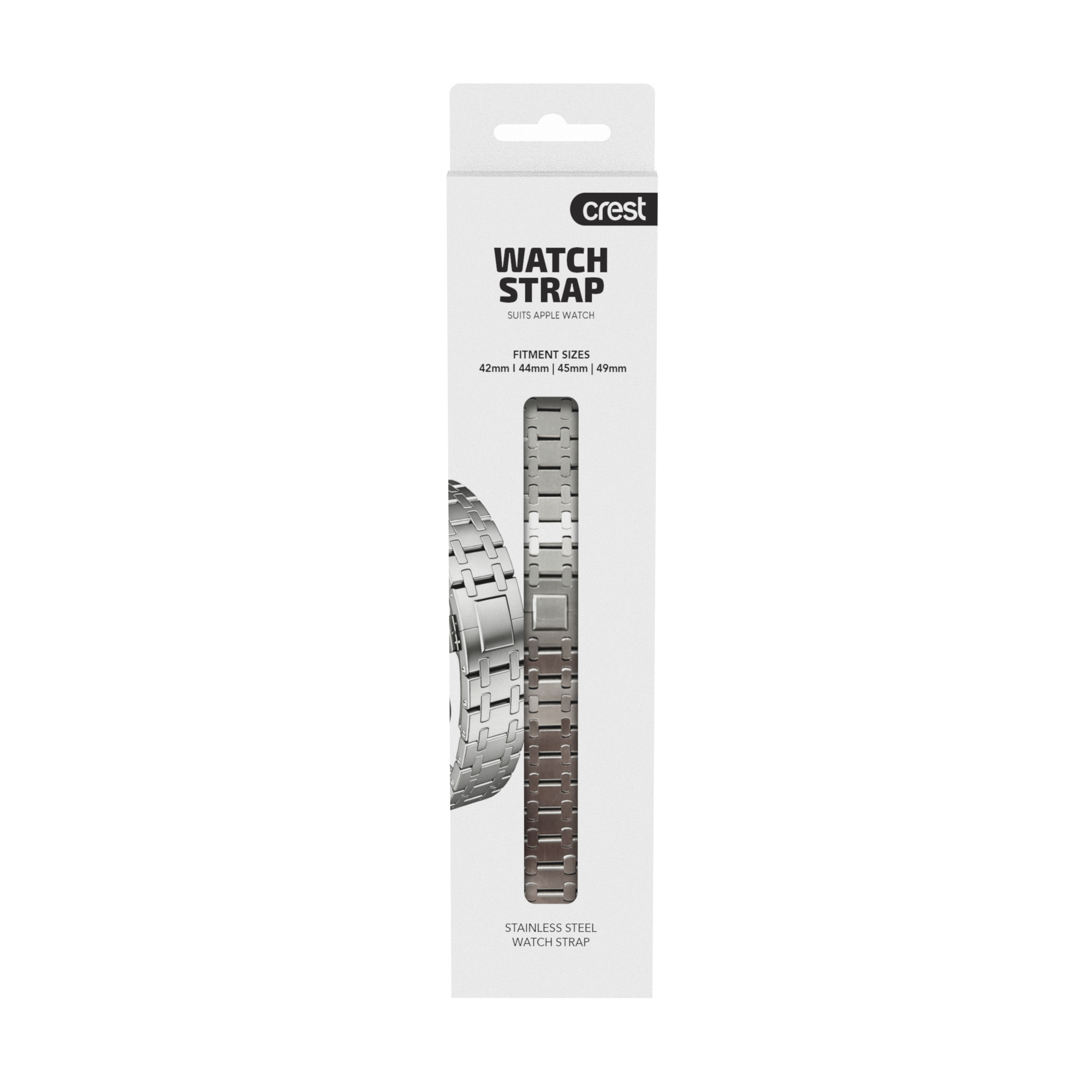 Crest Stainless Steel Watch Strap 42-44-45-49mm Silver