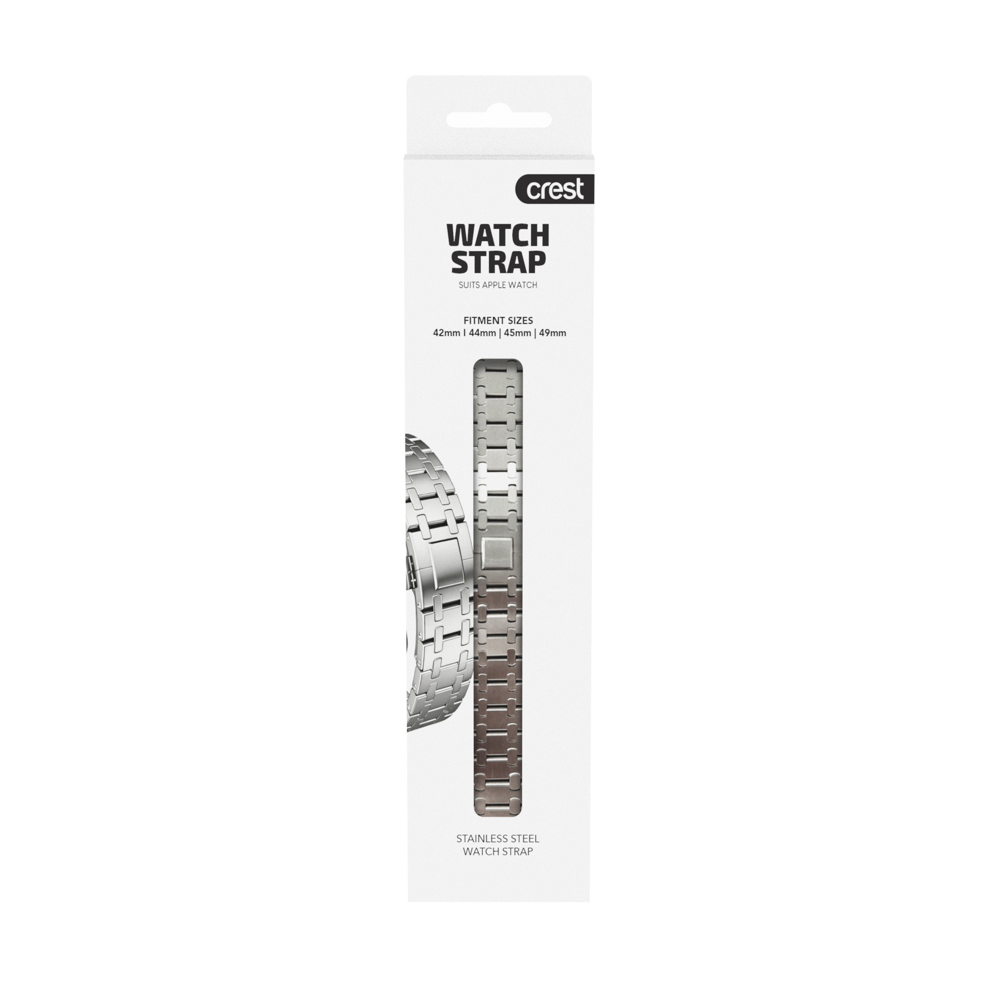 Crest Stainless Steel Watch Strap 42-44-45-49mm Silver