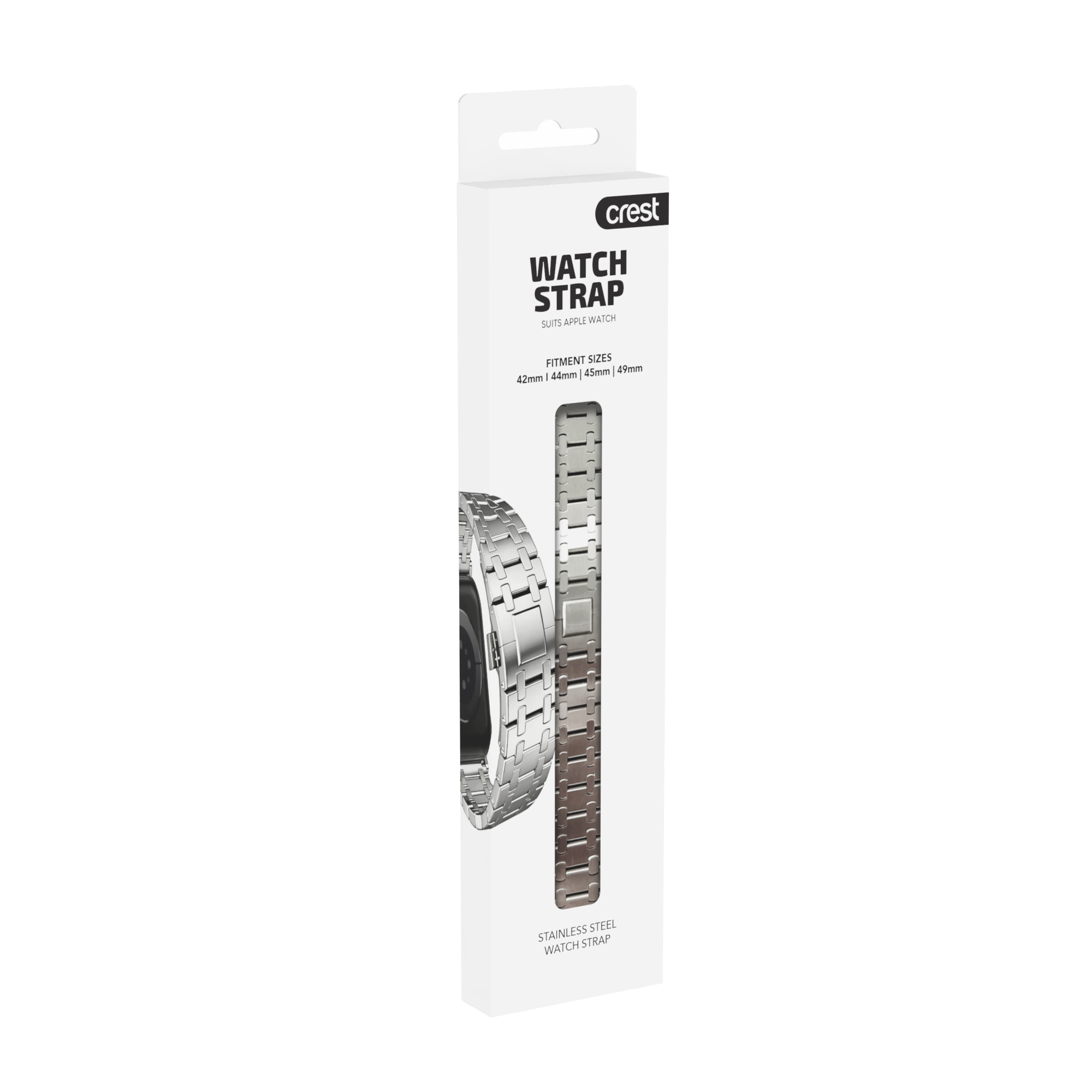 Crest Stainless Steel Watch Strap 42-44-45-49mm Silver
