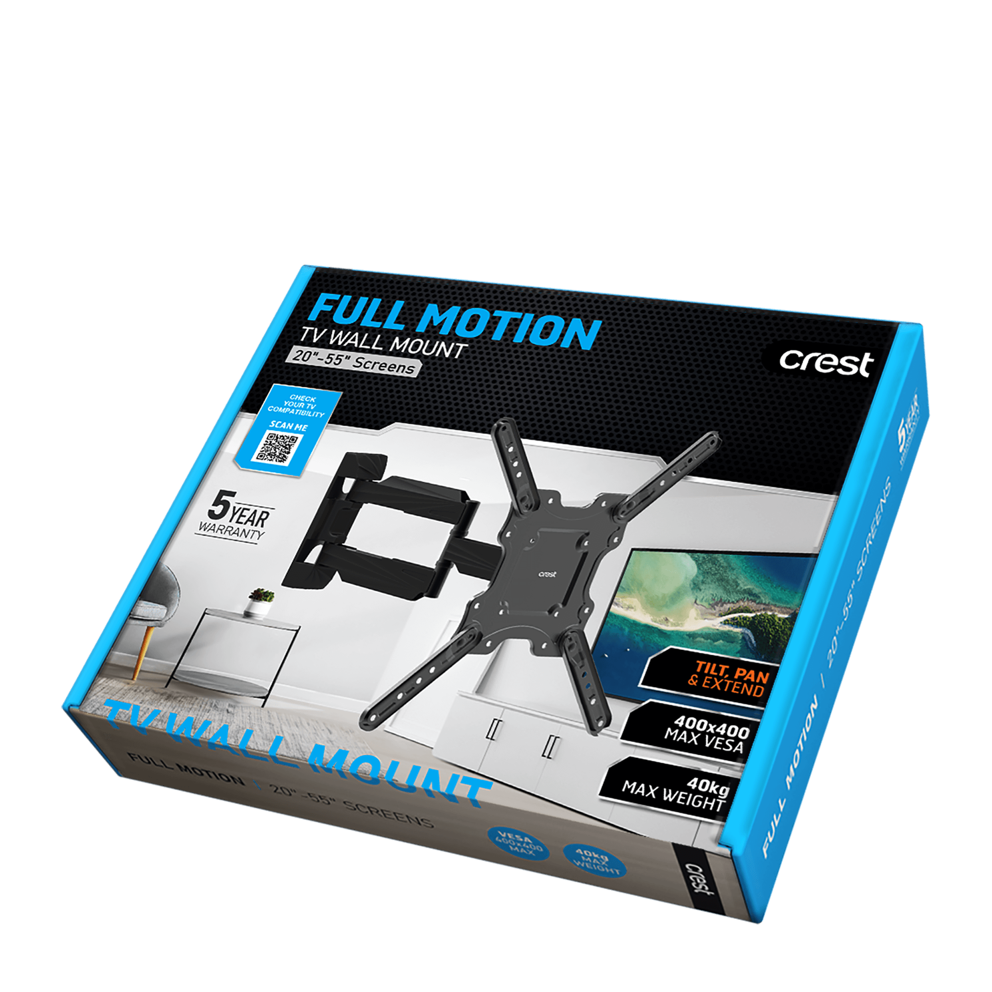 Full Motion TV Wall Mount - 20" to 55"