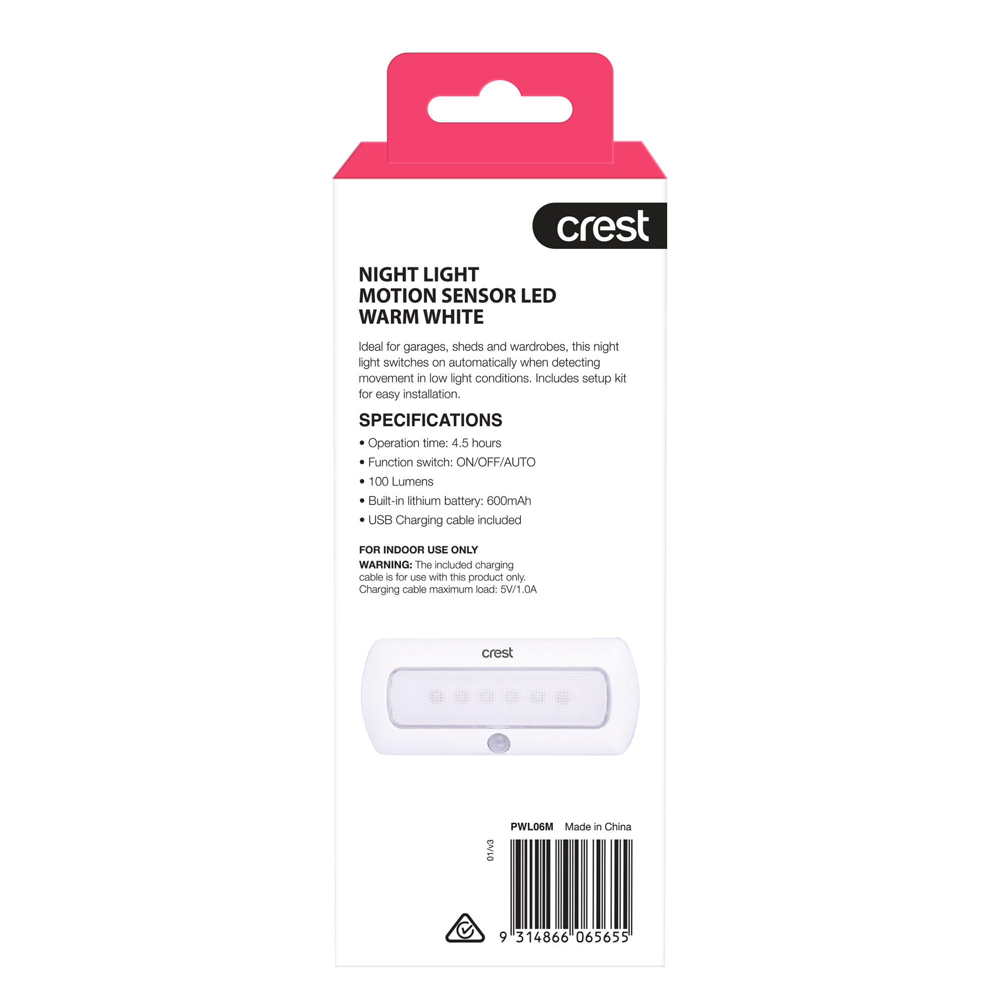 Rechargeable LED Light Compact with Motion Sensor
