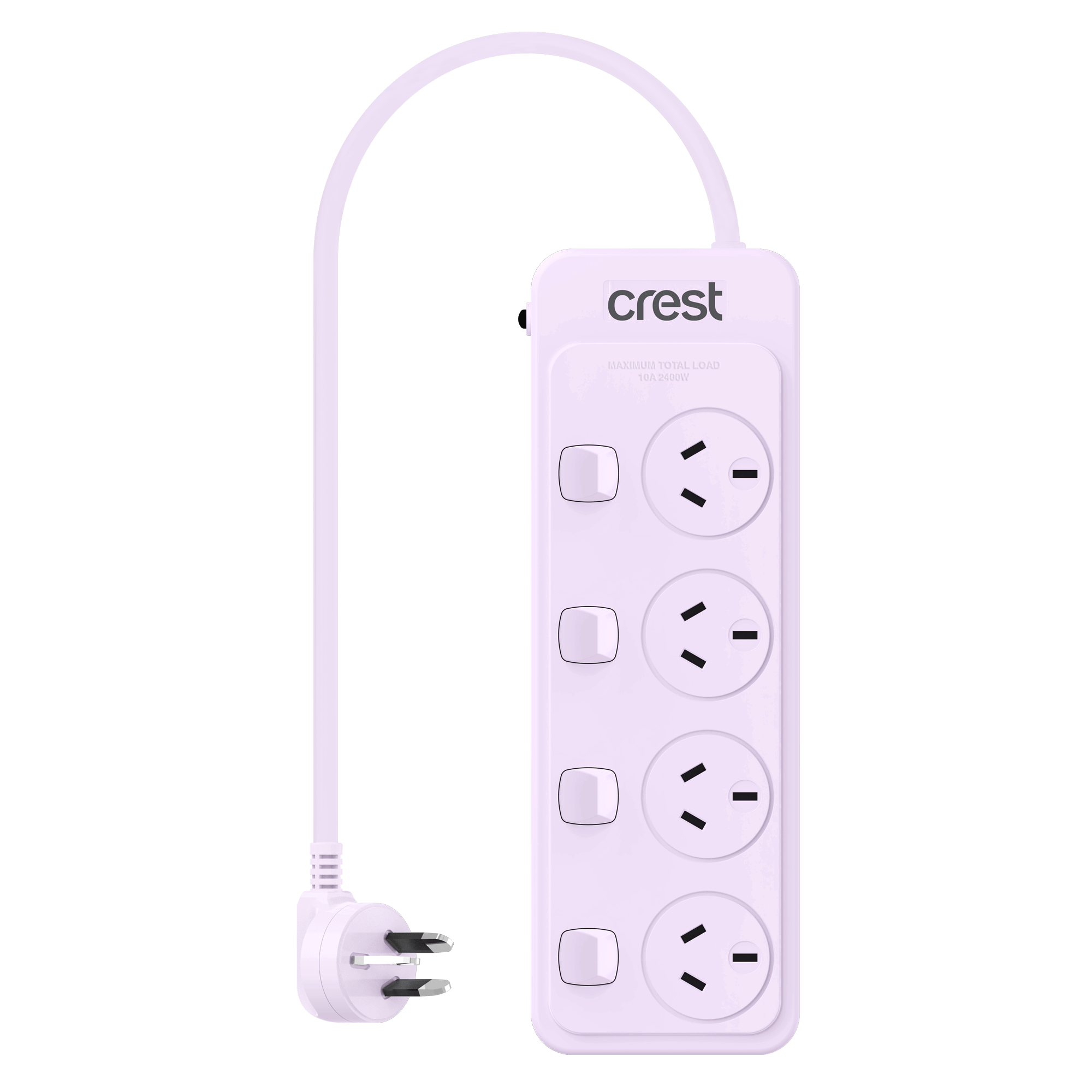 Power Board 4 Sockets 4 Switches - Lavender